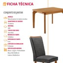 Ver imagem 7 de Mesa de Jantar Liz 120cm Tampo MDF Laminado Canto Copo com 4 Cadeiras Lisa Moderna Mobília