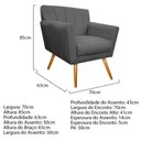 Ver imagem 6 de Kit Diva Recamier Vanessa 140cm Lado Esquerdo e 02 Poltronas Laura Suede Cinza - Amarena Móveis