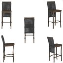 Ver imagem 5 de Mesa Bistrô e 4 Banquetas Roma Marrom Corda Estofado 9 Trama Preto