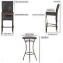 Ver imagem 2 de Mesa Bistrô e 4 Banquetas Roma Marrom Corda Estofado 9 Trama Preto
