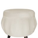 Ver imagem 5 de Jogo Poltrona Estofada Com 1 Puff Pés Palito Clínica Pétala Suede Bege - LM DECOR