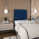 Ver imagem 2 de Cabeceira Estofada Queen Cristal 90cm Suede Azul Marinho