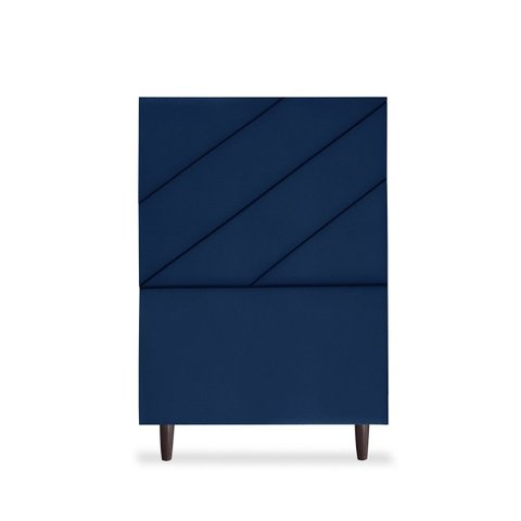 Cabeceira Estofada Queen Cristal 90cm Suede Azul Marinho