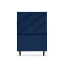 Ver imagem 1 de Cabeceira Estofada Queen Cristal 90cm Suede Azul Marinho