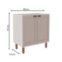 Ver imagem 3 de Balcão 2 Portas sem Tampo 100% MDF Americano Provençal Iluminata Cinza/Branco/Fendi