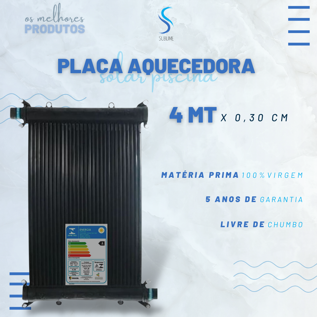 Kit 34 Placas 4mt - Aquecedor Solar Piscinas - 40,5m²/57.000 Litros - Marca Ts Solar - 6