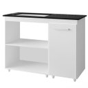 Ver imagem 2 de Balcão Cooktop Sara 115cm para Cozinha Espaço Microondas Armário Cor:branco;tamanho:5 Bocas