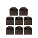 Ver imagem 1 de Kit 8 Poltronas Bia Decorativa Reforçada Recepção Clínica Salão Sala de Estar Courino:marrom