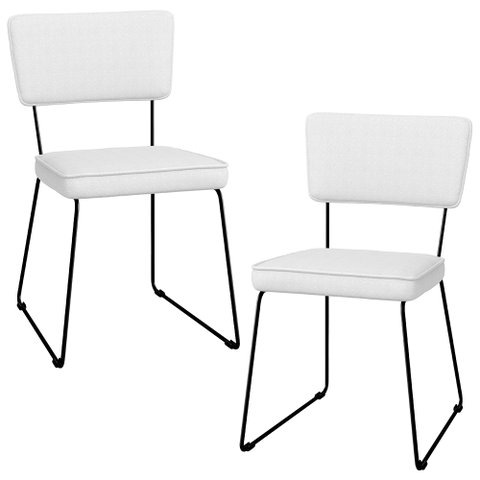 Kit 02 Cadeiras Decorativas Para Sala De Jantar Allana L02 Facto Branco - Lyam Decor
