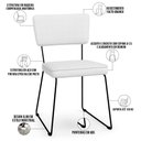Ver imagem 4 de Kit 02 Cadeiras Decorativas Para Sala De Jantar Allana L02 Facto Branco - Lyam Decor