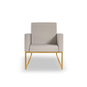 Poltrona Moderna Clínica Courino 3 Cores- Base Ferro Dourado - Bege - 2