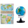 Kit Globo Terrestre 21cm Profissional + Mapa Mundi + Mapa do Brasil 120x90cm Atualizado Escolar - 1
