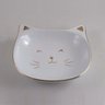 Mini Prato Gato Cerâmica Decorativo Branco/Dourado 16CM 8700 - 1