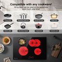 Ver imagem 3 de Cooktop Elétrico Amzchef 30" com 4 Bocas, 6700w e Controle Touch (preto)