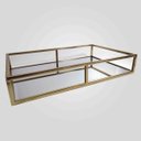 Ver imagem 1 de Bandeja Retangular Decorativa Espelhada Dourada 9629 40x26CM Mart Colleccion