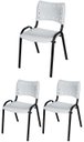 Ver imagem 2 de Cadeira Iso Base Preto Igreja, Escola, Escritório - Branco Kit 3 Peças