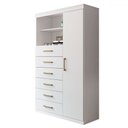 Ver imagem 2 de Cômoda Califórnia 1 Porta 6 Gavetas Branco - Pnr Móveis
