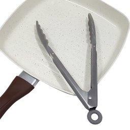 Pegador Pinça Silicone Cozinha Massa Macarrão Salada Carne Chumbo - 4