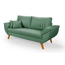 Sofá Texas 3 Lugares Anticupim Almofada Plumante Monta Fácil:verde - 1