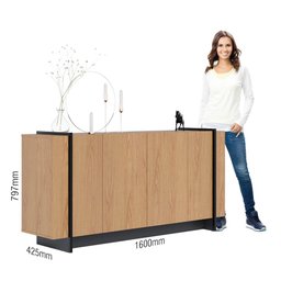 Buffet Copacabana com 4 Portas - Freijó/Preto - 5