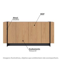 Buffet Copacabana com 4 Portas - Freijó/Preto - 2