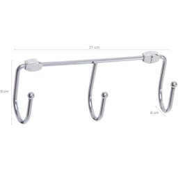 Cabideiro Multiuso De Parede Com 3 Ganchos Provador Cromado - 2