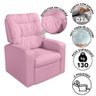 Cadeira do Papai Reclinável Corino Rosa Pequim Jm Móveis - 4