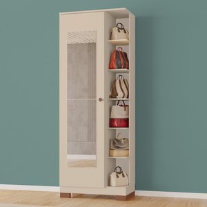 Sapateira Laila Tuboarte 100% Mdf 2 Espelhos e 5 Prateleiras