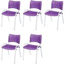 Ver imagem 1 de Cadeira Iso Base Branco Igreja, Escola, Escritório - Violeta Kit 5 Peças