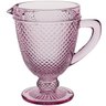Jarra 1 Litro Vidro Bico De Jaca Água Jarro Suco Retrô Rosa - 1