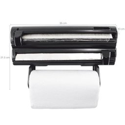 Porta Rolos Maxroll 3x1 Com Cortadores Aluminio Toalha Pvc Preto - 3 Porta Rolos Maxroll 3x1 Com Cortadores Aluminio Toalha Pvc Preto - 3