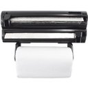 Ver imagem 1 de Porta Rolos Maxroll 3x1 Com Cortadores Aluminio Toalha Pvc Preto