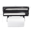 Ver imagem 2 de Porta Rolos Maxroll 3x1 Com Cortadores Aluminio Toalha Pvc Preto