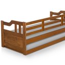 Ver imagem 3 de Sofá Cama Solteiro Madeira Maciça Com Auxiliar Castanho Atraente