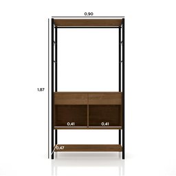 Closet Modular Guarda-Roupa Estilo Industrial Em Aço De Carbono Preto/ Demolição Naos - Larbelle - 2