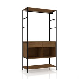 Closet Modular Guarda-Roupa Estilo Industrial Em Aço De Carbono Preto/ Demolição Naos - Larbelle - 4