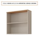 Ver imagem 4 de Armário Aéreo de Cozinha 100%MDF 80cm 2 Portas Basculantes 1 em Vidro Bella MGM Móveis Freijó/