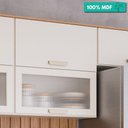 Ver imagem 2 de Armário Aéreo de Cozinha 100%MDF 80cm 2 Portas Basculantes 1 em Vidro Bella MGM Móveis Freijó/