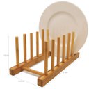 Ver imagem 3 de Suporte Display Porta 6 Pratos Bambu Bancada Cozinha Prato