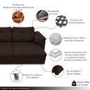 Ver imagem 3 de Sofá Retrátil Manual Sala de Estar Nolan Bipartido 175cm Conforto Premium em Couro Marrom Manchado G