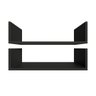 Par de Prateleiras Aba U P15cm Minimalista Preto Mdf Organizador Banheiro Lavanderia - 4