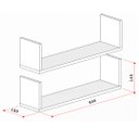 Ver imagem 2 de Par de Prateleiras Aba U P15cm Minimalista Preto Mdf Organizador Banheiro Lavanderia