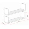 Par de Prateleiras Aba U P15cm Minimalista Preto Mdf Organizador Banheiro Lavanderia - 2