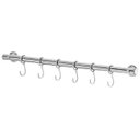 Ver imagem 1 de Suporte Em Barra Para Utensilios 40cm Com 6 Ganchos Aço Cromado