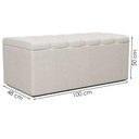 Ver imagem 5 de Recamier Calcadeira Bau 100 Cm Dalia Linho Champagne Artte Champagne