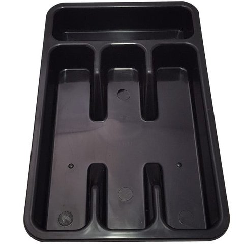 Porta Separador Quatro Divisor De Talher Organizador Gaveta Preto