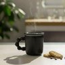 Caneca com Tampa/| Design Moderno para Café & Chá:preto - 1