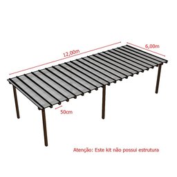 Kit Policarbonato Branco 4mm 12,00m X 6,00m - Perfis Naturais - 2