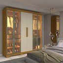 Ver imagem 1 de Guarda-Roupa Casal com 6 Portas com 4 Portas Reflecta com Pés com LED 100% MDF Império