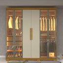 Ver imagem 7 de Guarda-Roupa Casal com 6 Portas com 4 Portas Reflecta com Pés com LED 100% MDF Império